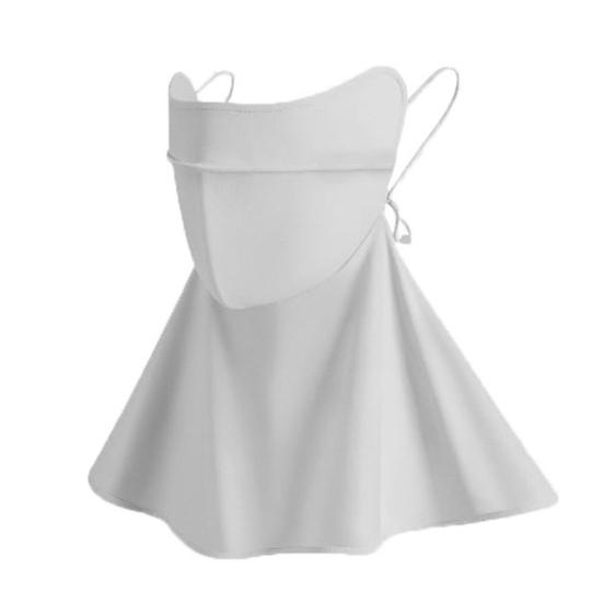 Sun Protection Guard Lightweight Quick-Dry Fabric Solid Color Ice Silk Face Guard Shawl Design Semi-covered Face Neck Sun