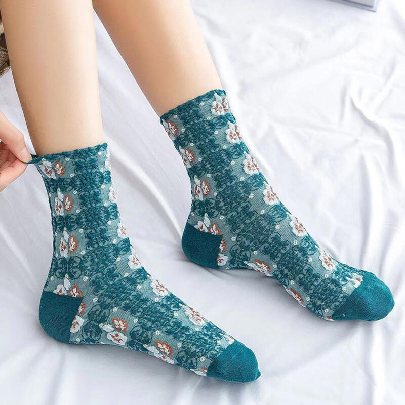 Erin Daisy 3D Damen-Socken mit Prägung, 5-Farben-Set