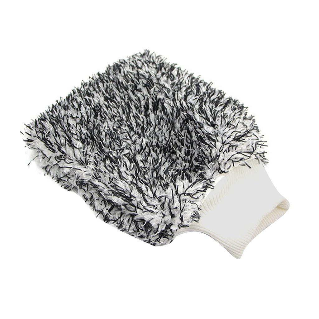 Car Wash Mitts Microfiber Double-Sided Scratch Free Microfiber Washing Gloves Auto  Detailing Cleaning Lint Free Wash Glove