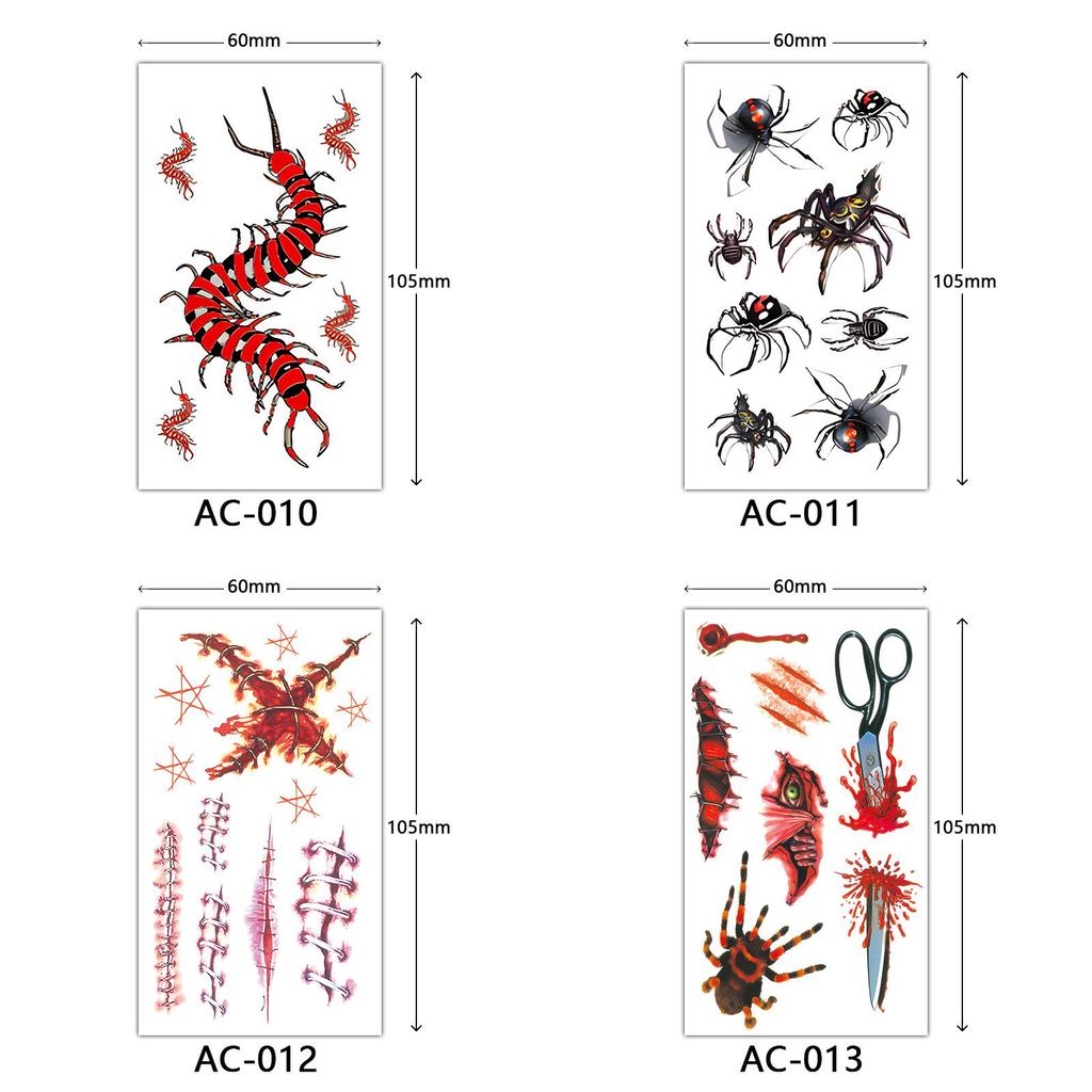 Halloween Temporary Tattoo Stickers Set With Water Transfer Craft For Costumes And Party Decor