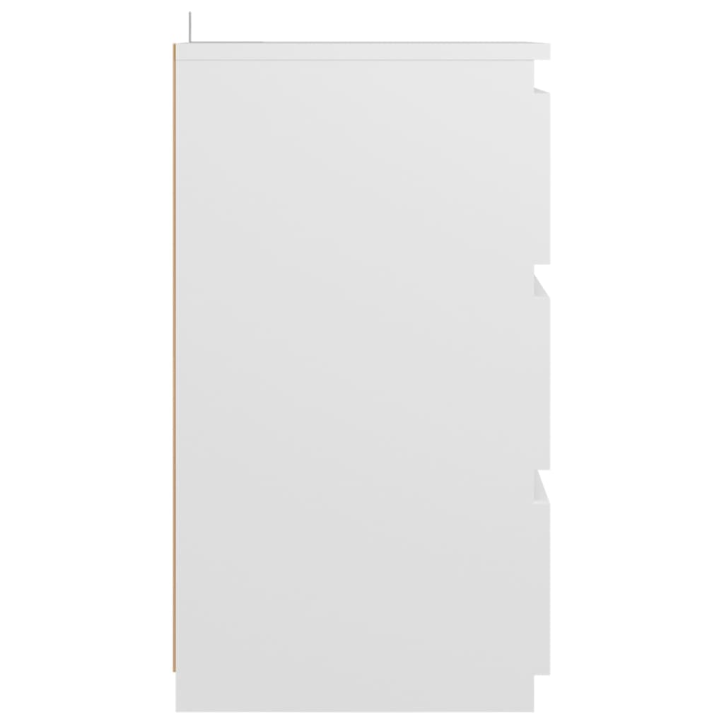 Vidaxl Szafka Nocna, Biała, 40X35X62,5 Cm, Materiał Drewnopochodny