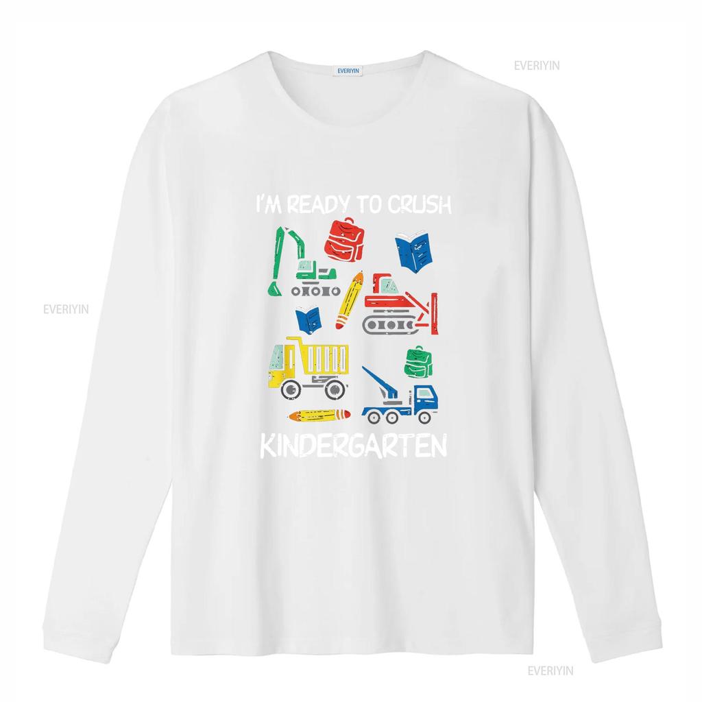 Construction Trucks Im Ready To Crush Kindergarten Boys Kids T Shirt Vintage Washed Graphic Comfortable Stretched Slightly