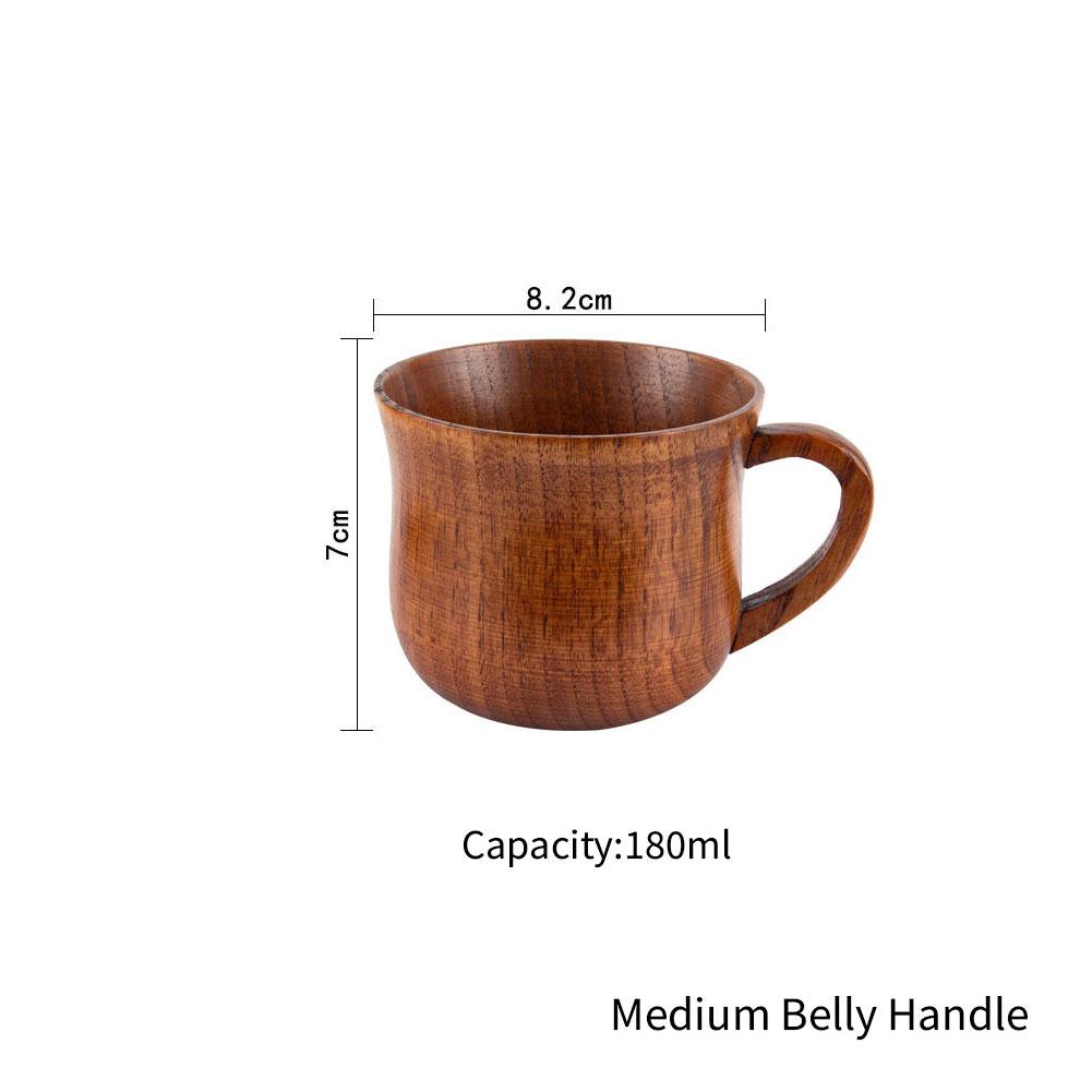 Jujube Wooden Handmade Water Coffee Mug Cup Tea Beer Juice Milk Mugs Drink Cups With Handle Coffee Beer Mug Retro Gift