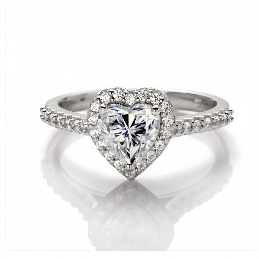 

Классическое розовое сердце морганит 925 пробы стерлингового серебра кольцо для женщин палец обещание Валентина муассанит кольца 7 белый