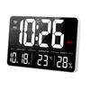 Large LED Wall Clock Mobile APP Operation Electrical Calendar Day Humidity Temperature Display 170° Full Viewing Alarm Clock