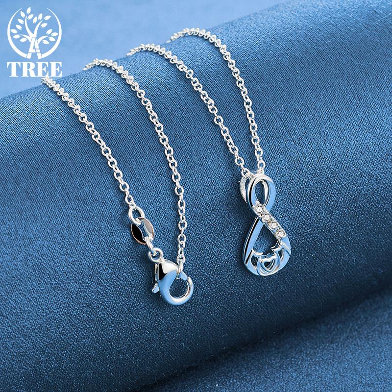 925 Sterling Silver Heart AAA Zircon Pendant Necklace Jewelry