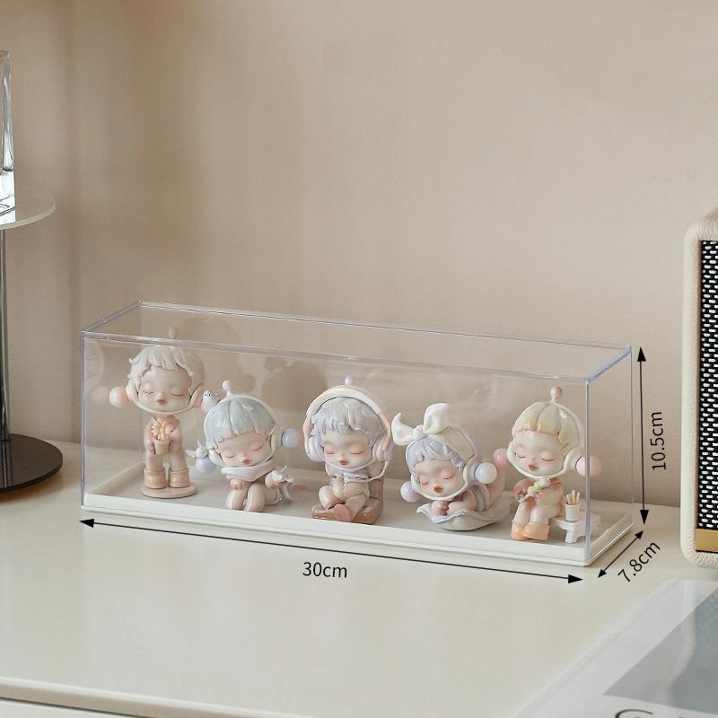 Cute Acrylic Display Case for Mini Collectibles 6 Tier Stackable Shelf Dustproof Cabinet for Blind Box Toys and Anime Figures