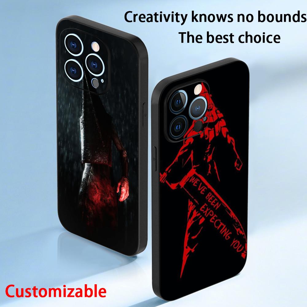 Classic thriller Pyramid Head Silent Hill Phone Case For iPhone 17 16e 15 14 13 12 Plus Mini Pro Max Soft black Shockproof Cover
