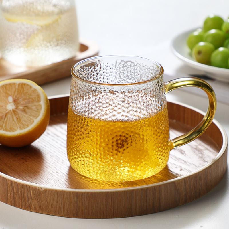 Hammer Pattern Coffee Cup Heat Resistant Glass Cups Juice Mug Office Household Drinking Glasses Kitchen Gadgets Drinkware Gifts