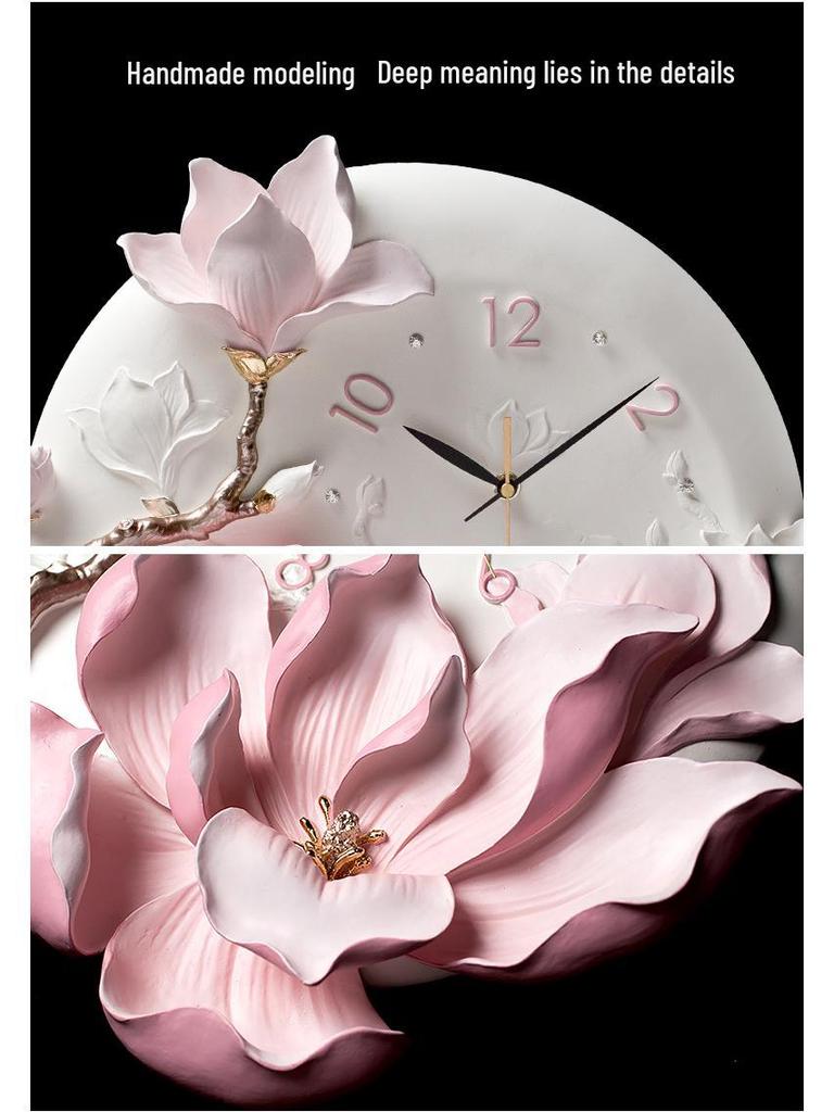 Minimalist Floral Hand-Painted Wall Clock