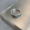 Ins Style Eyecatching Green Zircon Ring For Women Adjustable Jewelry Copper