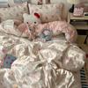 Kitty Cat Plaid Washed Cotton 4-Piece Bedding Set