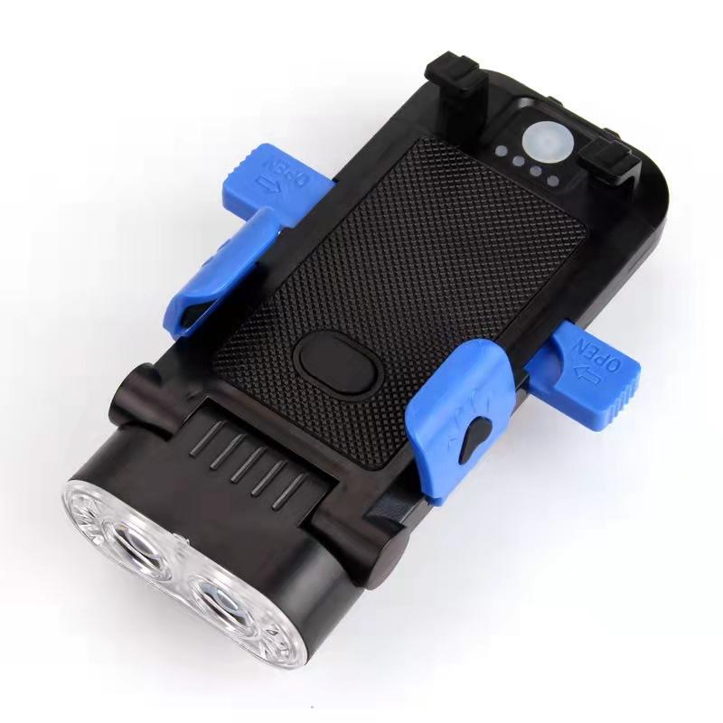 Bicycle 4-in-1 Headlight Riding Mobile Phone Bracket USB Charging Horn Lamp Mountain Bike Night Riding Lighting Headlights.