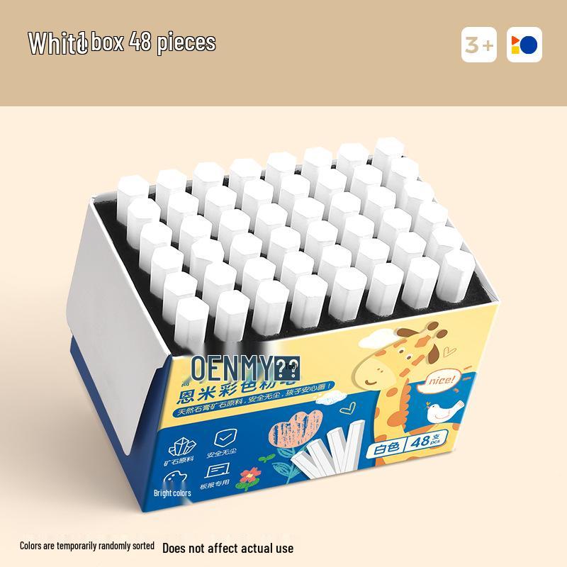 Enmi Dustless High-Color Safe Blackboard Chalk for Teachers and Students