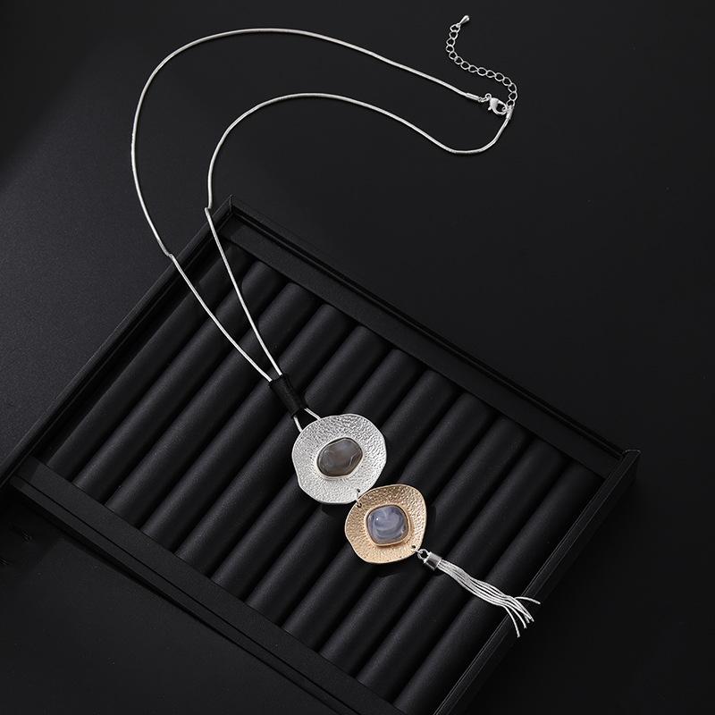 DIMANAF 2024 Four Seasons Pendant Retro Accessory Long Ethnic Style Leaf Simple Accessories Pendant A21