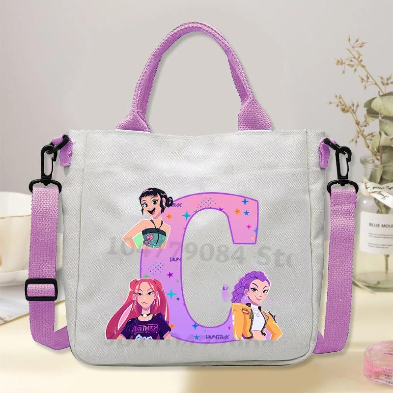 Anime Cartoon Printed Student Commuter Handbag Large Capacity Portable Casual Canvas Bag