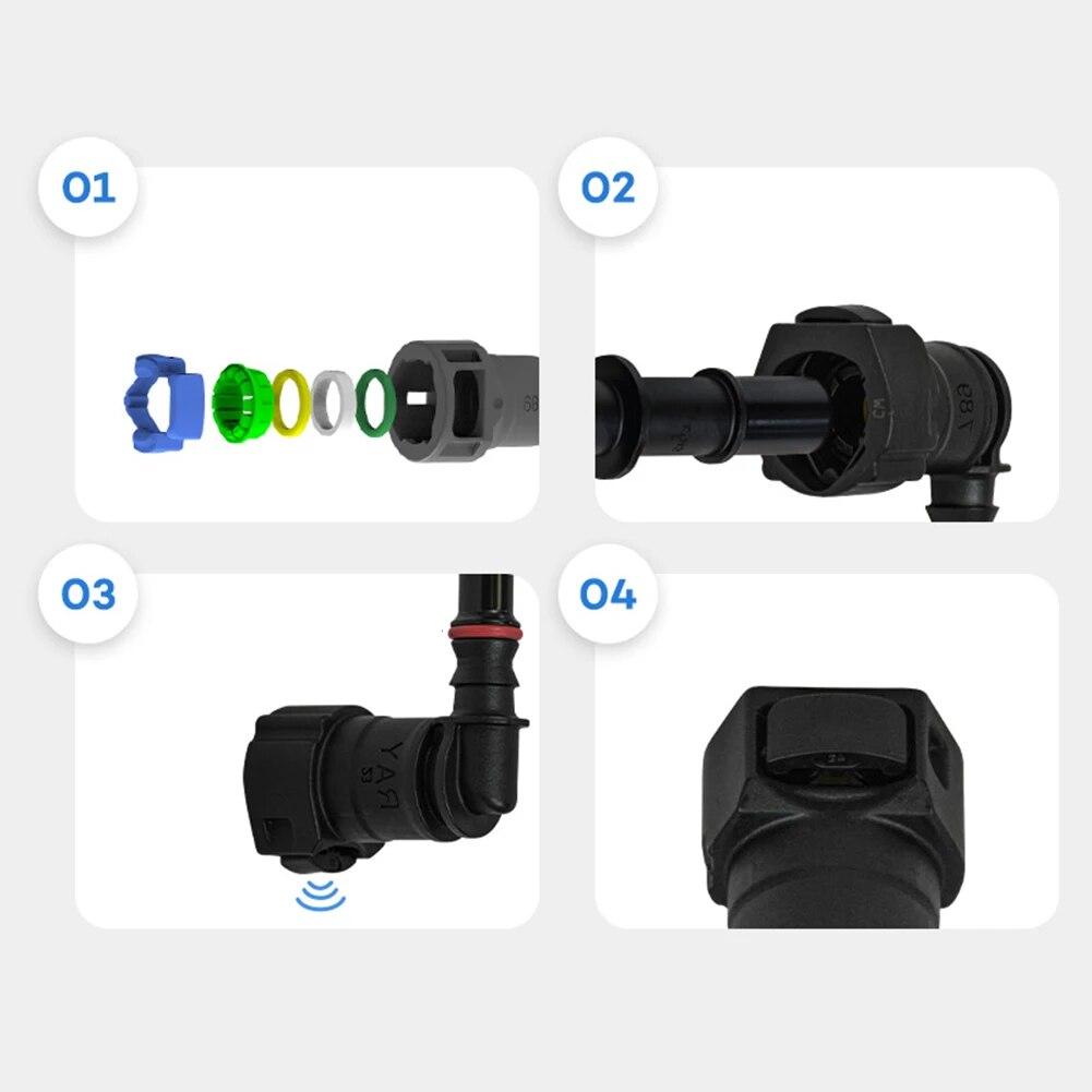 Car Fuel Line Coupler Hose Quick Connect ID8 7.89 9.89 Rubber Nylon Oil Line Pipe Adapter Disconnect Release Hose Connector