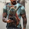 3D Printed Magical Poster Wizard Cat T Shirt For Men Funny Cute Animal Pattern T-Shirts Summer Short Sleeve Round Neck Tops Tees