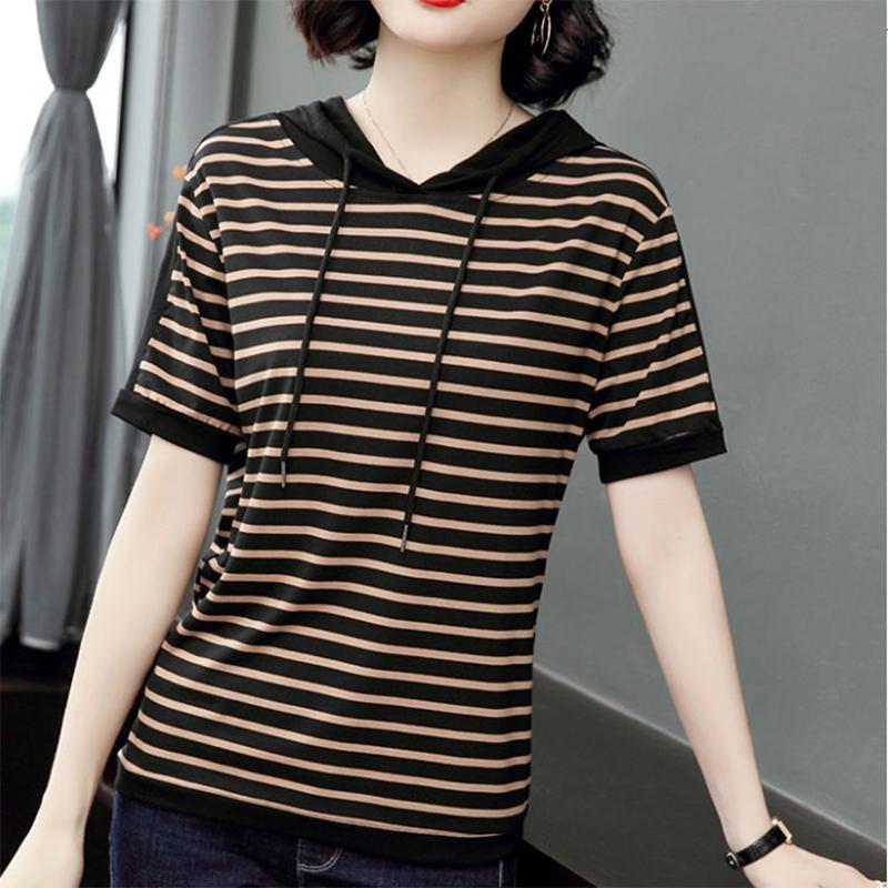 Women's Cotton Hooded Short Sleeve 