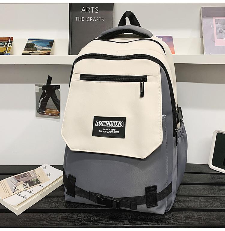 School bag new school bag men's Korean version ins trendy tooling style large capacity middle and high school students multi-compartment casual