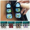 Resin Shiny Rhinestone Earrings Colorful Colorful Dangle Earring Geometric Square Studs  Women