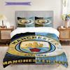 Manchester City Heritage Emblem Bedding (1 * Duvet Cover + 2 * Pillowcase, Without Core) 2DFlat Christmas Birthday Gift Bedding Set