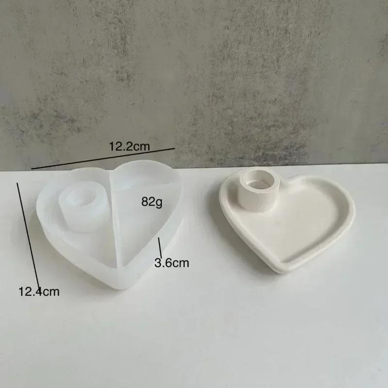 New Heart-shaped Silicone Mold Suitable for Love Round Aromatherapy Candlestick Crystal Drip Love Candlestick Candle Socket Mold
