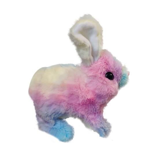 Electric Plush Rabbit Toy Jumping Moving Ears Nose Bunny Plushie Toddlers Interactive Simulation Stuffed Animal Toy with Sound