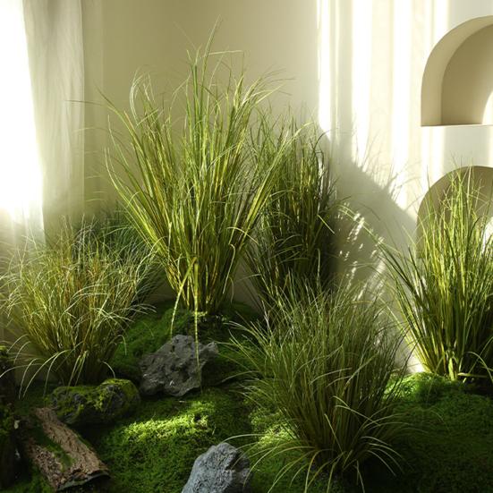 2Pcs Simulated Plants Fake Grass for Handicrafts Artificial Green Plant Stems Realistic Decoration for Home Office Weddings Parties Indoor Outdoor