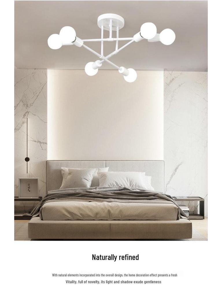 Nordic Magic Ball Multi-Branch Iron Chandelier for Bedroom Ceiling