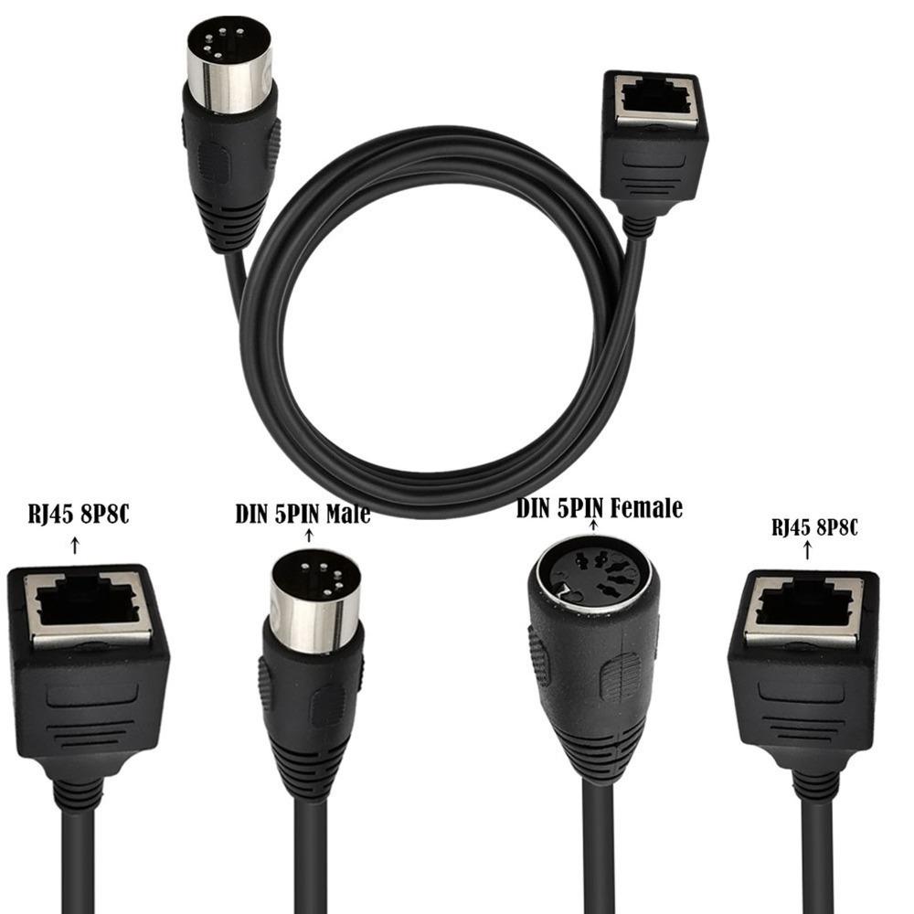 Flexible 5 Pin to RJ45 Female 4.9ft Audio Connection Cable for Ethernet Cables Amplifiers