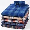 New Winter/Autumn Cotton Brushed Long Sleeve Men Plaid Shirts Soft Comfortable Plus Size Business Casual