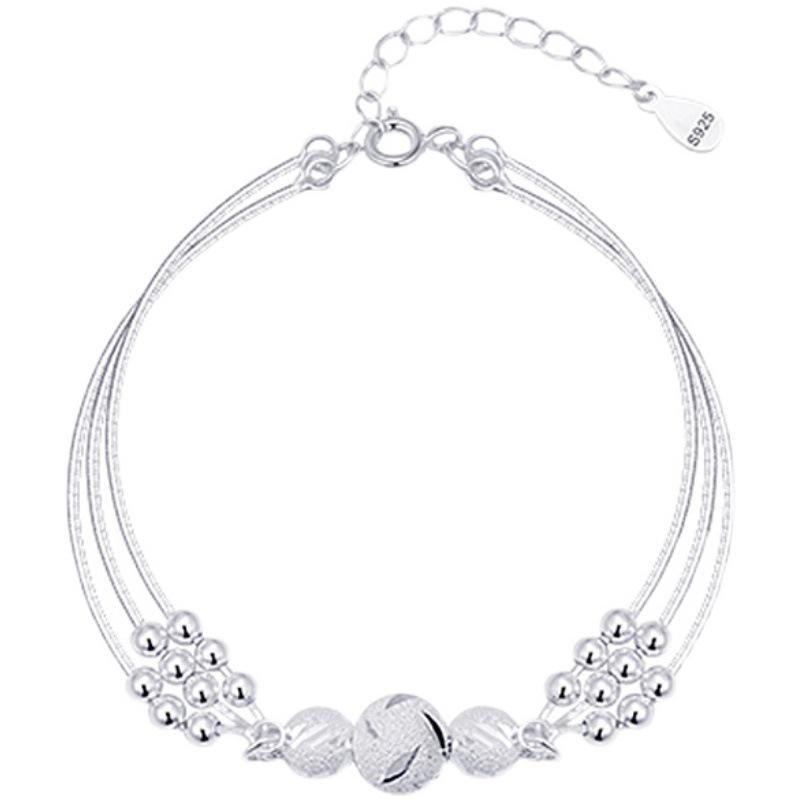 2023 New Trend: Women's 925 Silver Plated Multi-Layer Bead Bracelet - Light Luxury, Niche Design, High-End Style