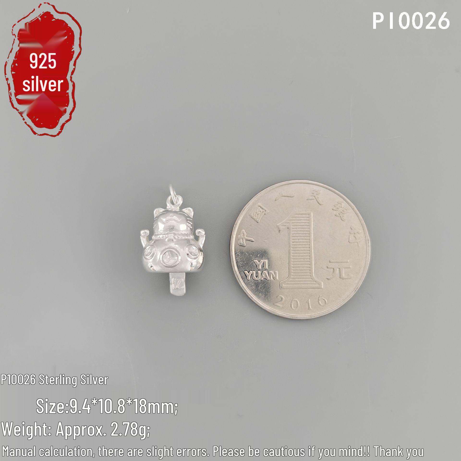 S925 Sterling Silver Lucky Cat Pendant - Handmade DIY Accessory, Versatile Silver Charm