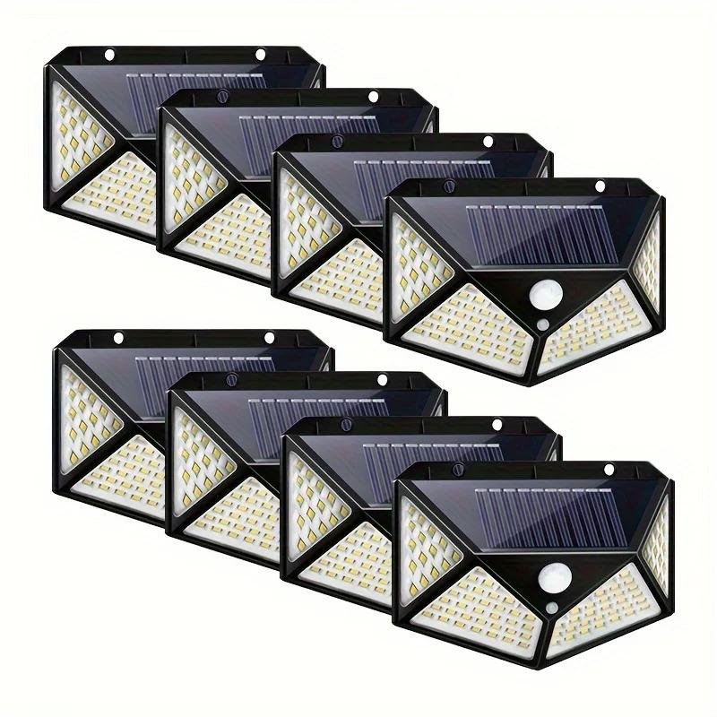 1/2/4/6/8 PCS 100 LED Solar Power Wall Light  1200mAh IP65 Waterproof  Motion Sensor Wall Lights For Garden Outside Decoration