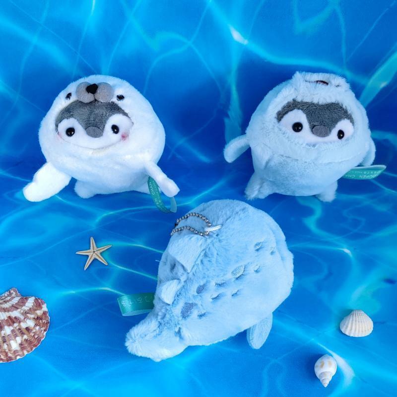 Cartoon Pinguin Delfin Walhai Puppe Plüsch Anhänger Schlüsselanhänger Cartoon Auto Schlüsselanhänger Kawaii Frauen Tasche Anhänger Accessoires Geschenk