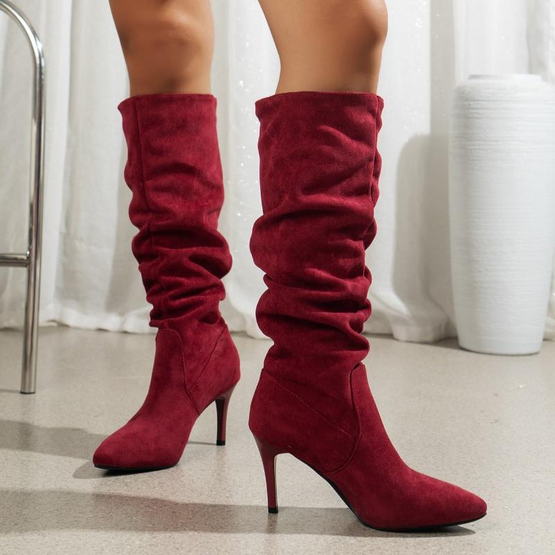 Moda 2024 Iarna Nou La modă Culoare solidă Piele mată Îmbrăcăminte exterioară pentru femei Cizme tub lung lungi Cizme simple confortabile