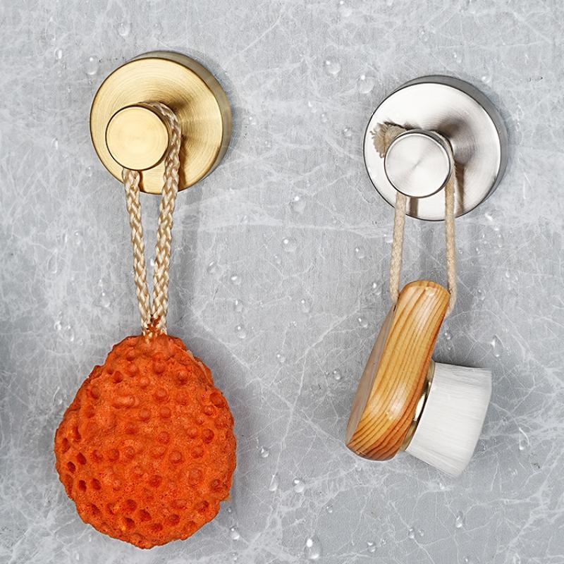 2/4Pcs Reusable Wall Mount Stainless Steel Suction Cup Hooks Waterproof Hangers for Home Office Bathroom