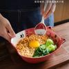 7,8 Zoll Große Nudelschüssel Keramik Suppen-Ramen-Schüssel Cartoon Tiger Schüssel Löffel für Kinder Mikrowellengeeignet