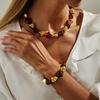 Irregular Acrylic Resin Necklace Bracelet Jewelry Set for Women Vintage Beads Chain Choker Bangle Gift