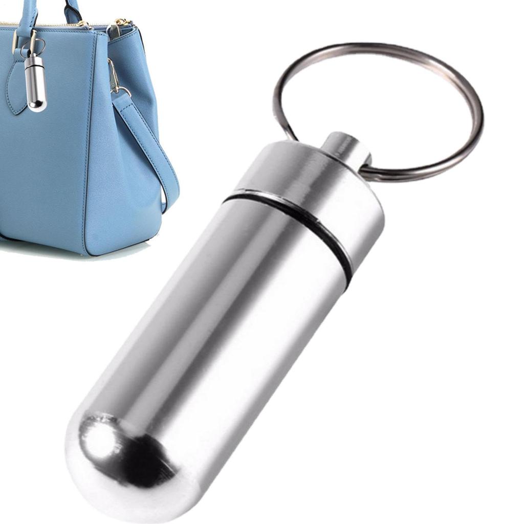 Tuwlopyu Aluminium Schlüsselanhänger enthalten, Kleine wasserdichte Pillendose für den Außenbereich, Versiegelt