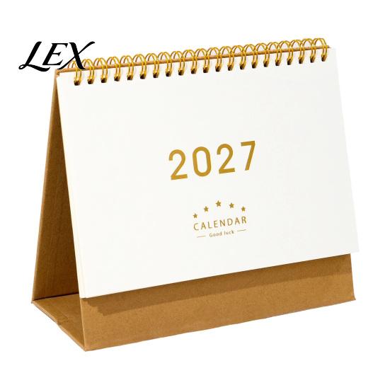 Monthly Organizer for Desk 2027 Calendar, Standing Flip Desktop Minimalist Gold Foil Cover Academic Year Calendar Planner, Thick Paper Note