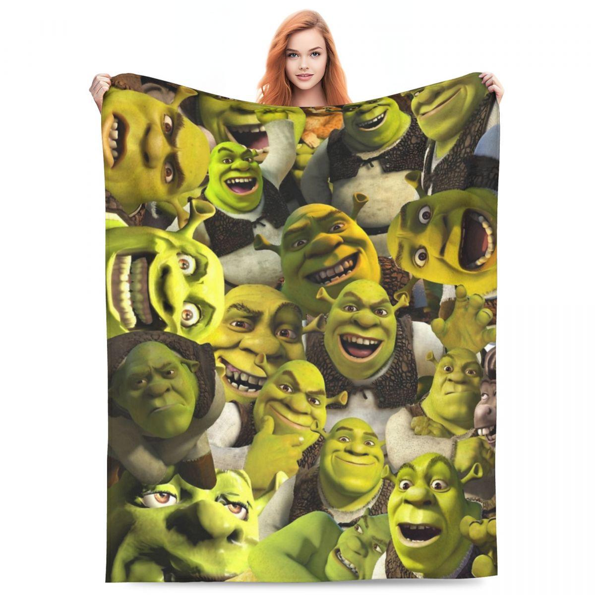 

Shrek Collage Blankets Quality Warm Soft Throw Blanket Winter Airplane Travel Couch Bed Funny Bedspread 75x90cm
