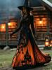 Hot Sale Craft V-Neck Sweet Ladies Halloween Dress Ladies Dress