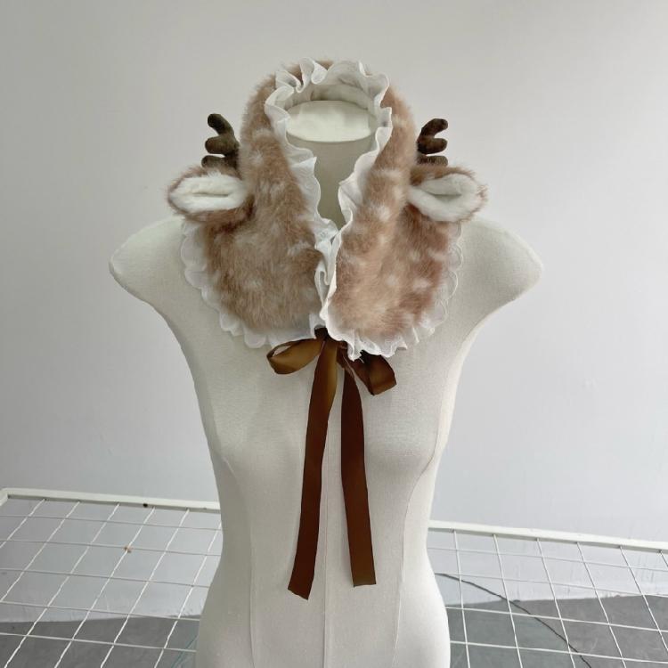 Christmas Theme Plush Hairband Scarf Ear Muffs Leg Covers For Family Gathering Winter Outfit Cosplay Costume Accessory