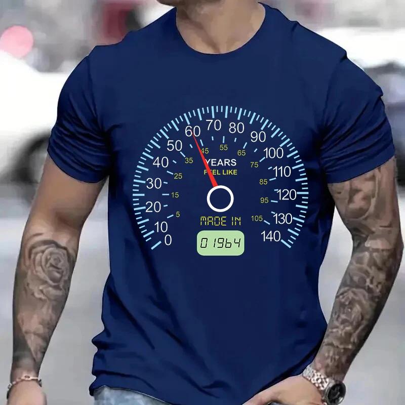 Clothes for Men Mens 40th Birthday T-Shirt 21st/30th/50th/60th/70th/80th Speedometer Tshirts 40th Speedometer Born In 1984 Gift