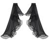 Detachable Chiffon Bell False Sleeves, Multi-Layer Lace Ruffle Flared Arm Cuffs, Off Shoulder Arm Covers for Gothic Wedding Evening Gown Cosplay