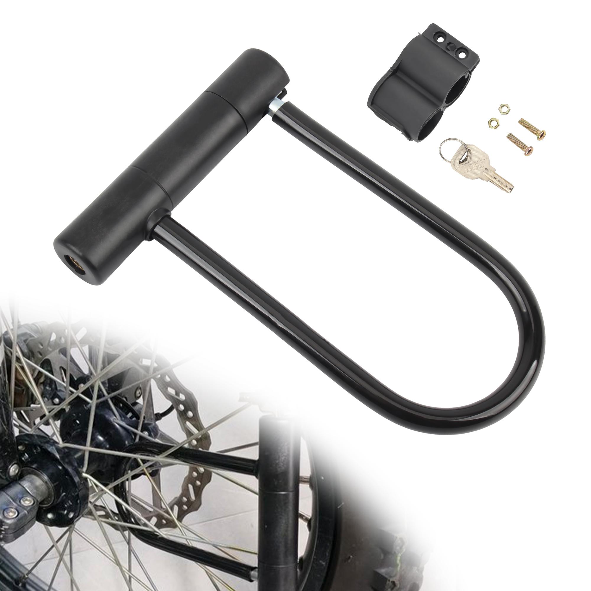 

Motorcycle Lock Anti-Theft 19.5cm Heavy Duty Security For Scooter Bike Accessories Black Metal Keyed Padlock With Mount Bracket чёрный