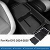 Black TPE Center Console Lower Storage Box Tray For Kia EV3 2024-2025