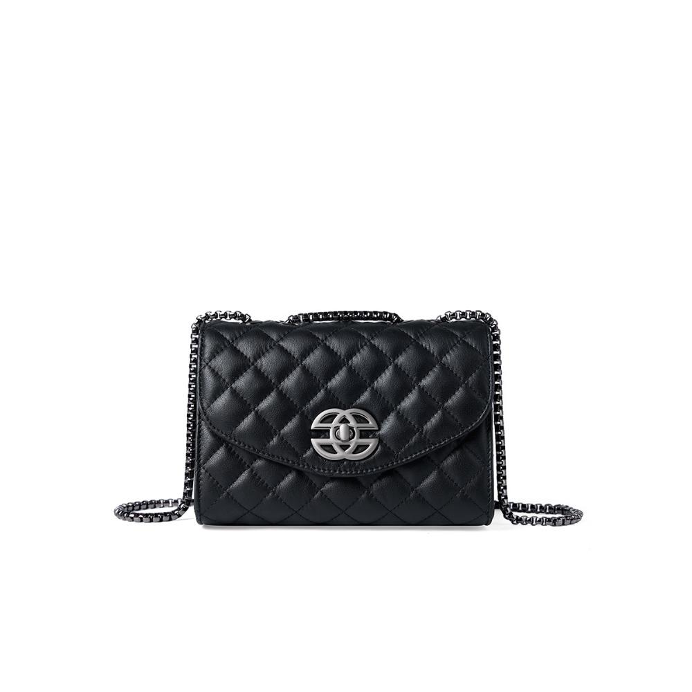 

Премиальная сумка-цепочка Модная универсальная сумка через плечо Сумка-мессенджер из коровьей кожи Легкая роскошная женская сумка чёрный